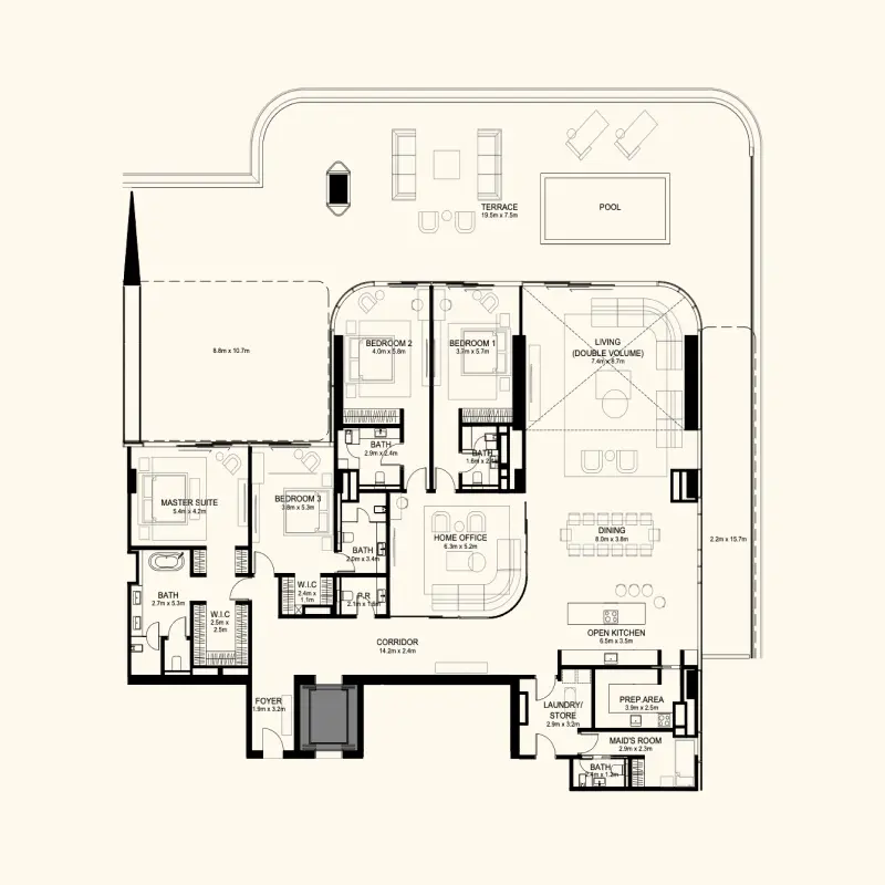 4 bedroom floor plan