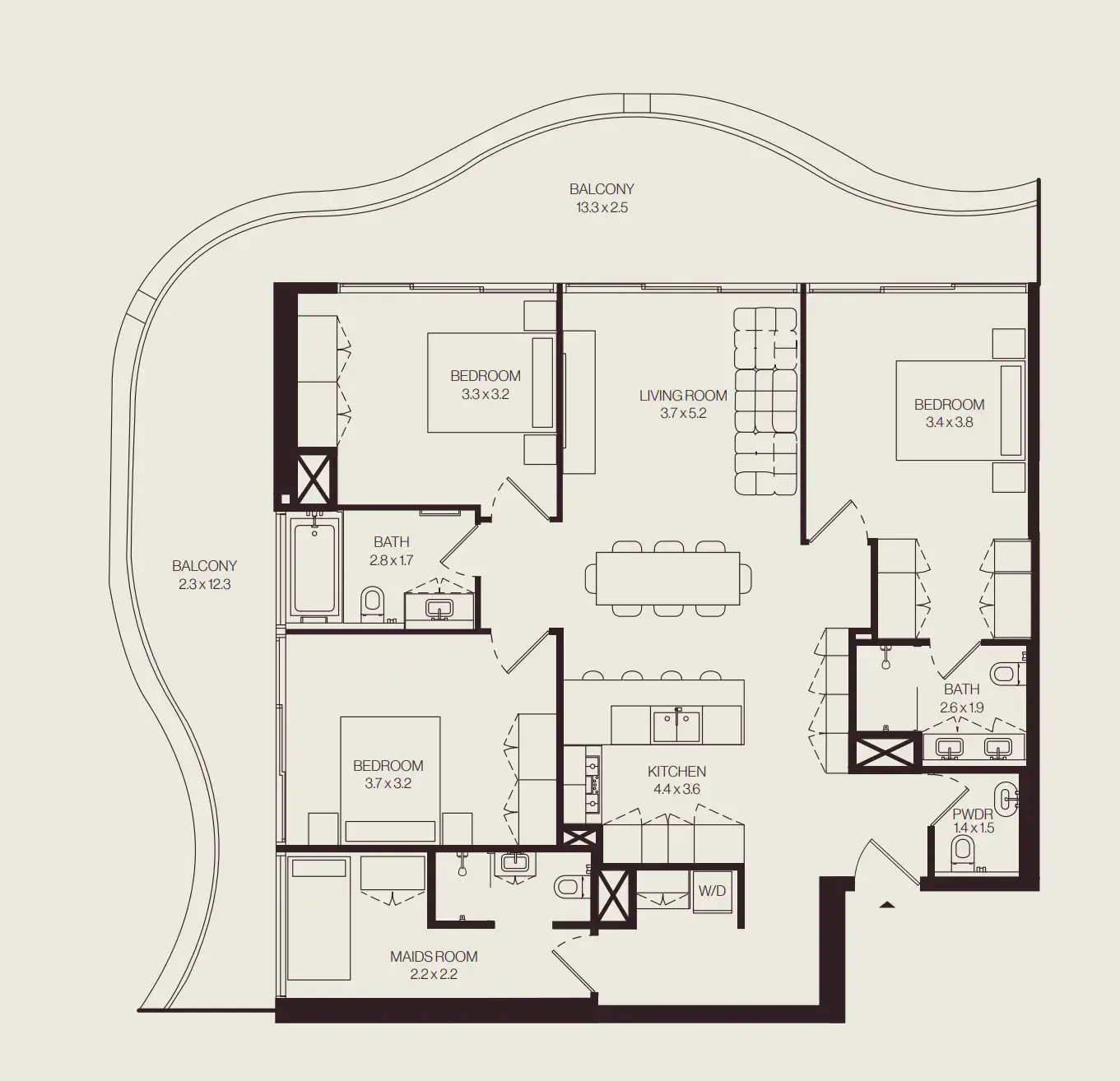 3.5 bedrooms apartments - The Weave – Al Ghurair