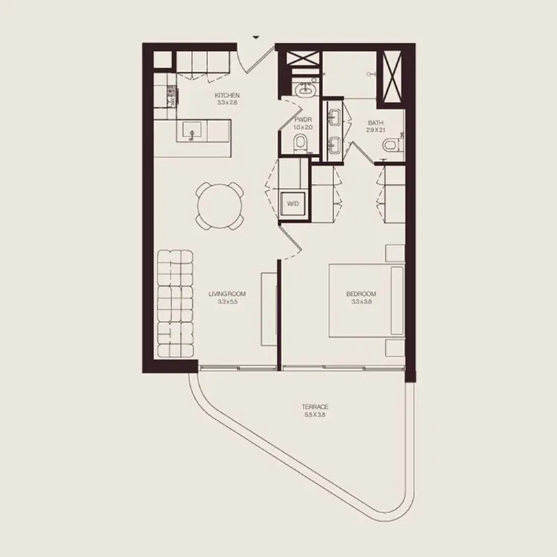 1 bedroom Apartments floor plan