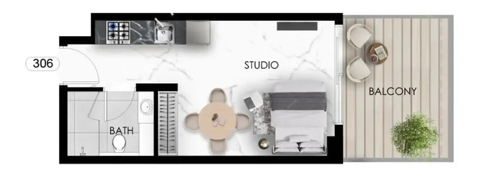 Studio apartments - The Eighty Three