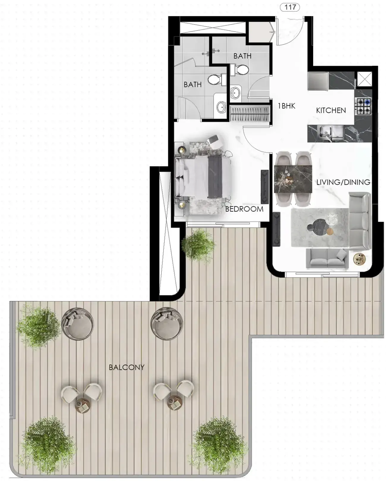 1 Bedroom apartments - The Eighty Three