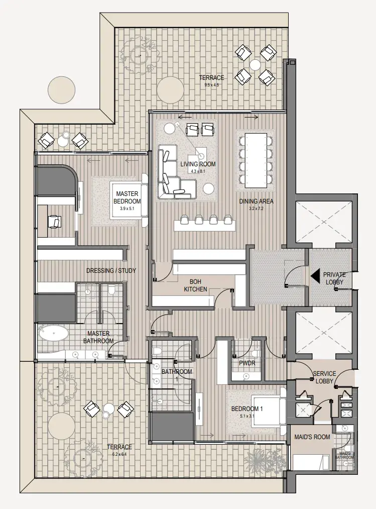 2.5 bedrooms apartments - Vela Viento