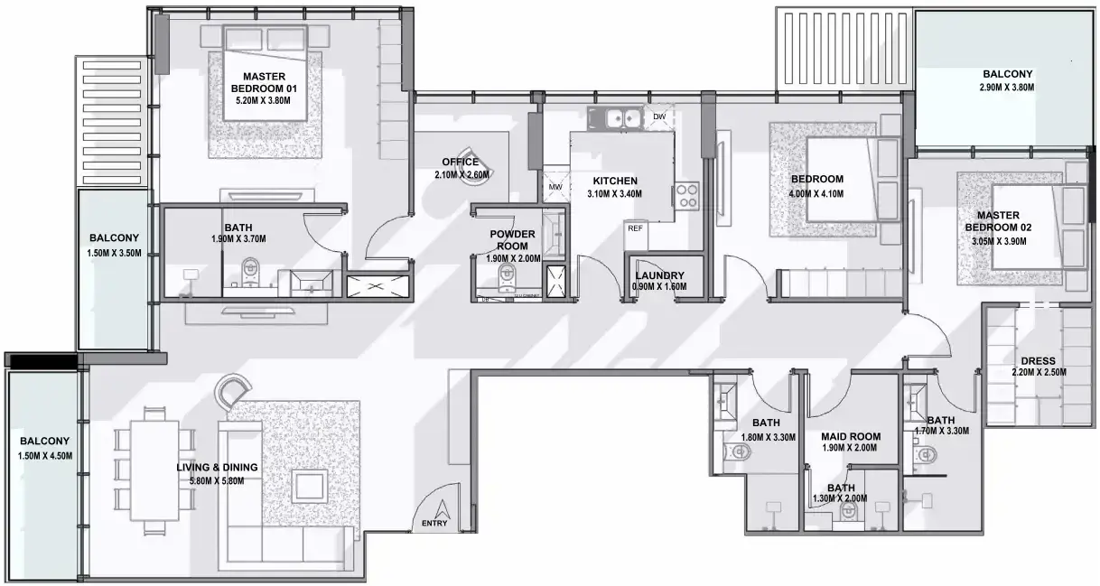 3 Bedrooms apartments - Allegro Residences