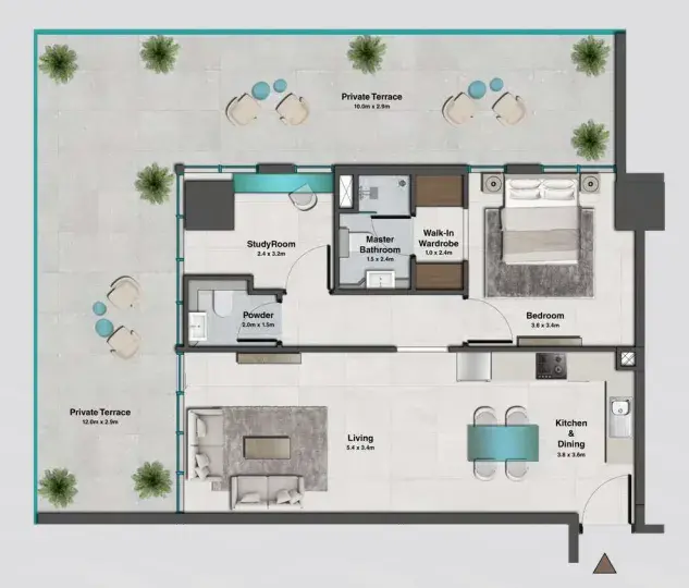 1 Bedroom apartments - Sky Hills Residence 2