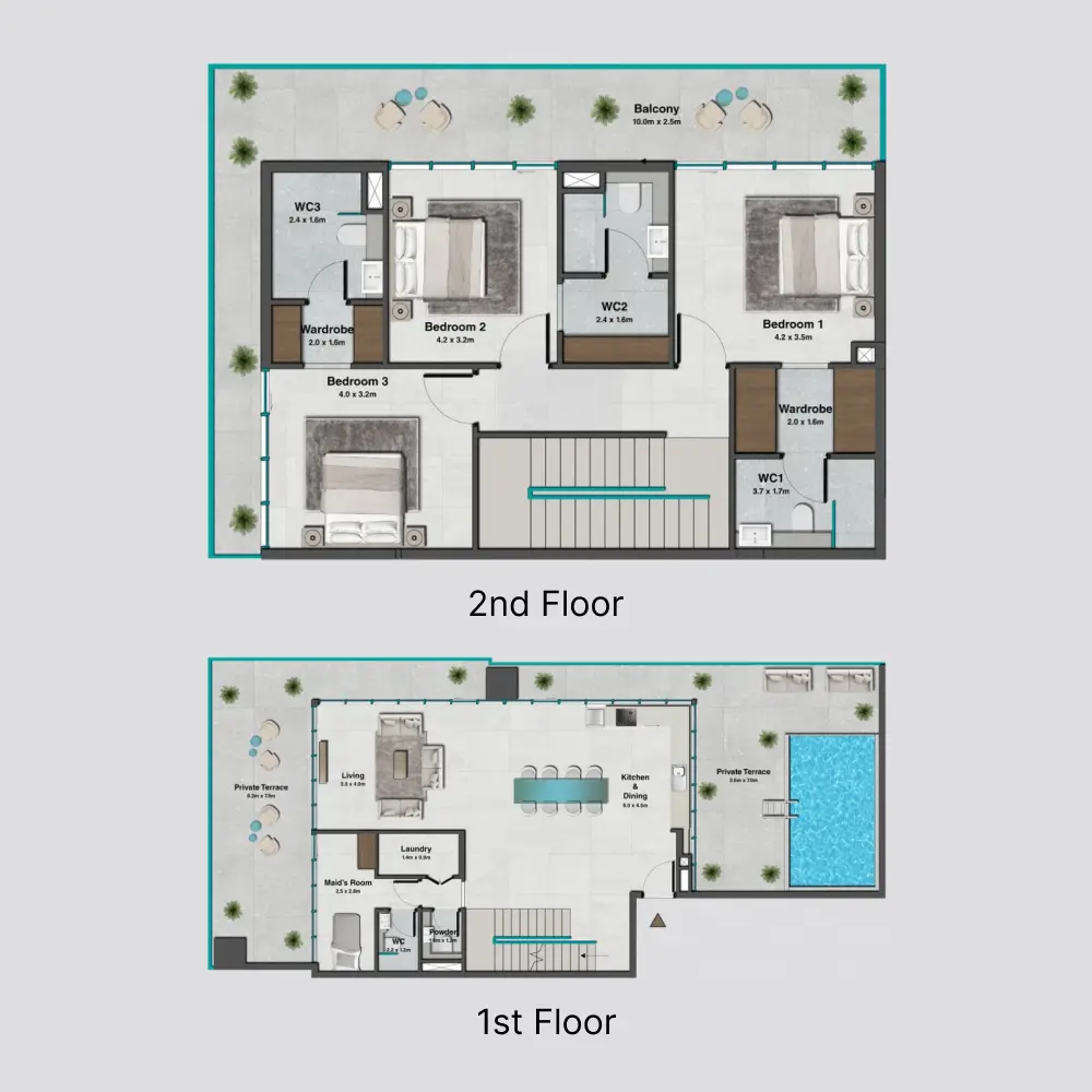 3 bedroom + pool