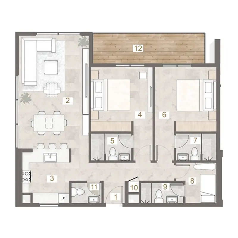 2 bedroom Apartments -  Avenue Residence 8