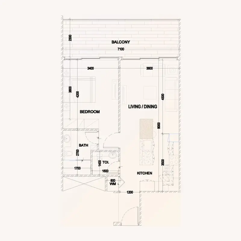 1 bedroom Apartments floor plan