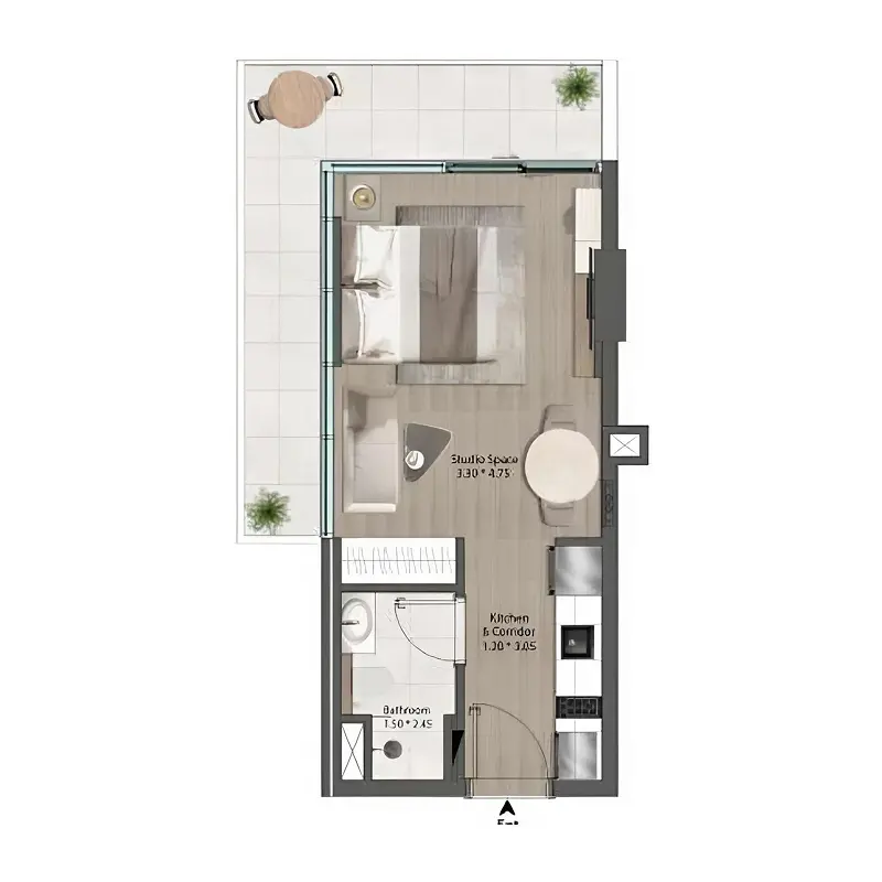 Studio Apartments floor plan