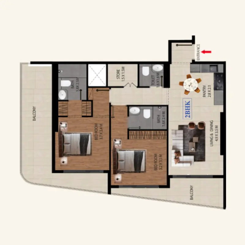 2 bedroom