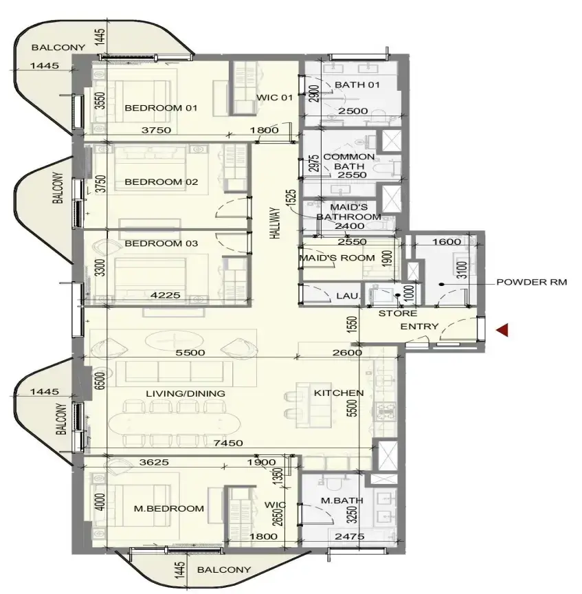 4 Bedrooms apartments - Takaya