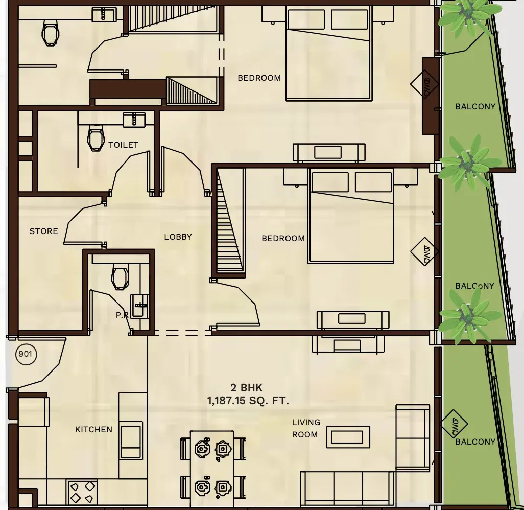 2 Bedrooms apartments - Gateway by Premier Choice