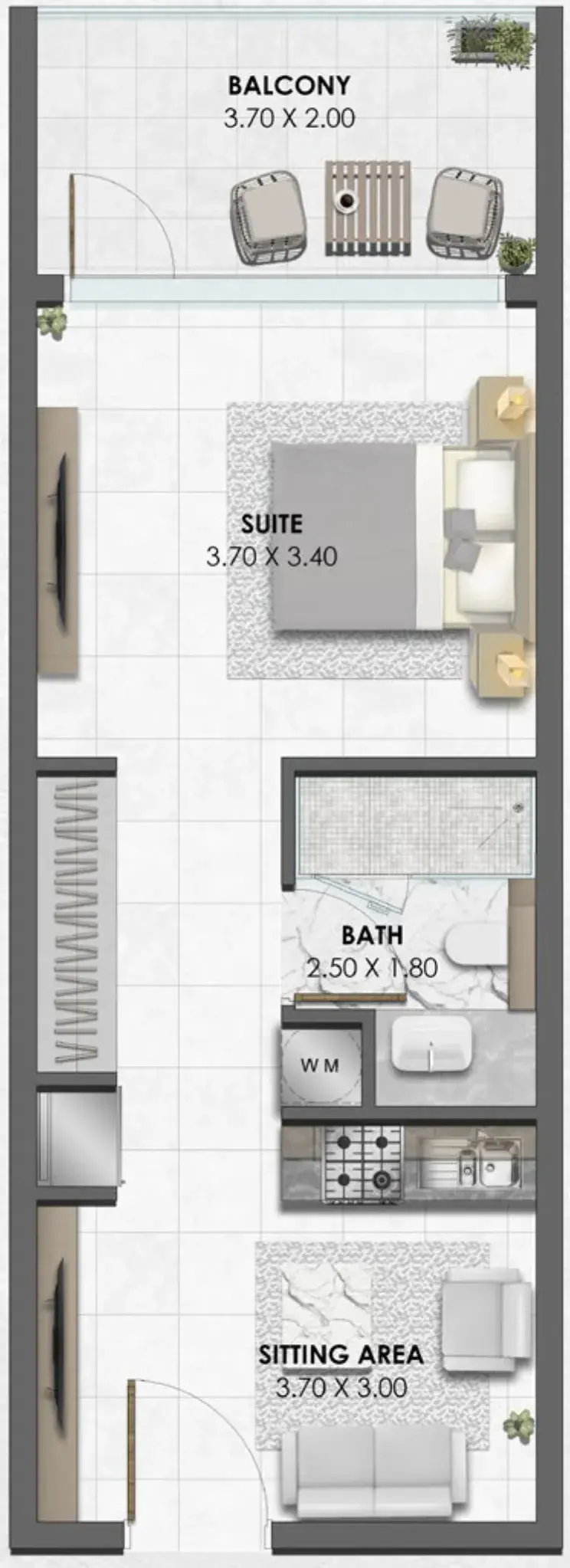 Studio apartments - Waref Residences