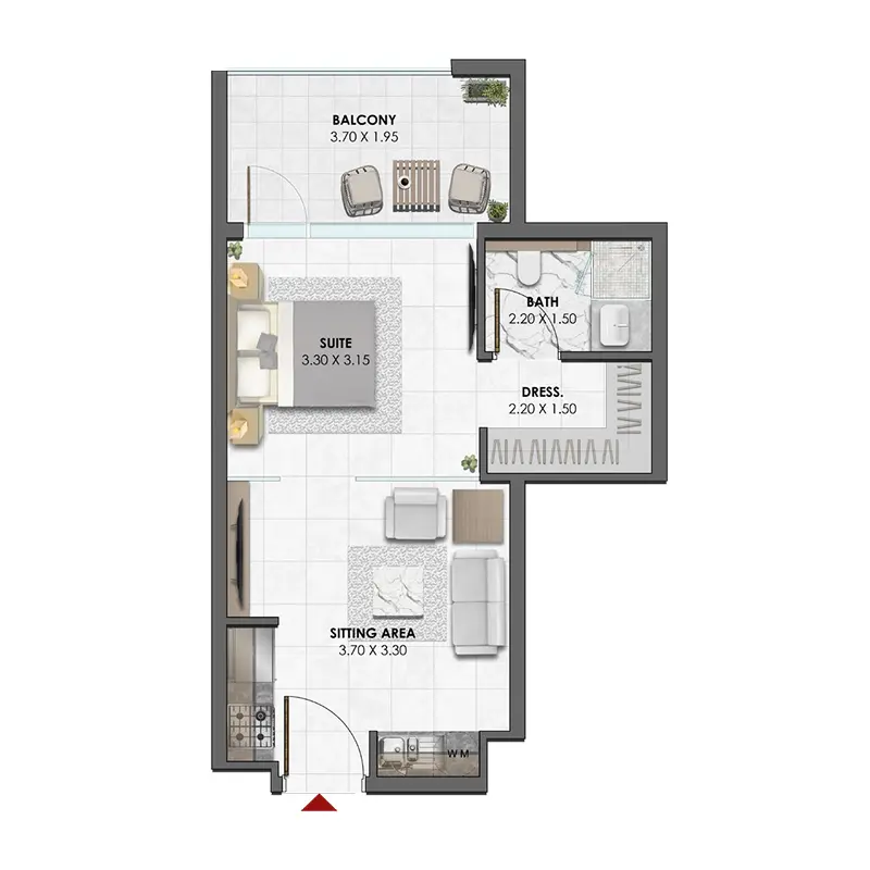 Studio Apartments floor plan
