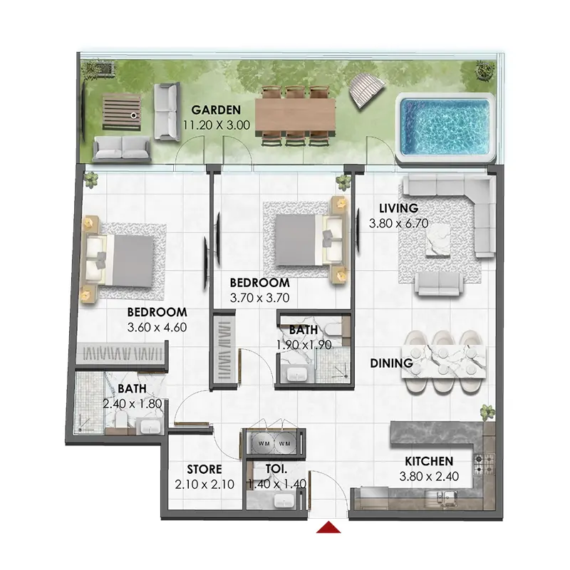 2 bedroom Apartments -  Waref Residences