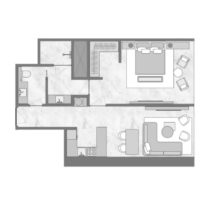 1 bedroom floor plan