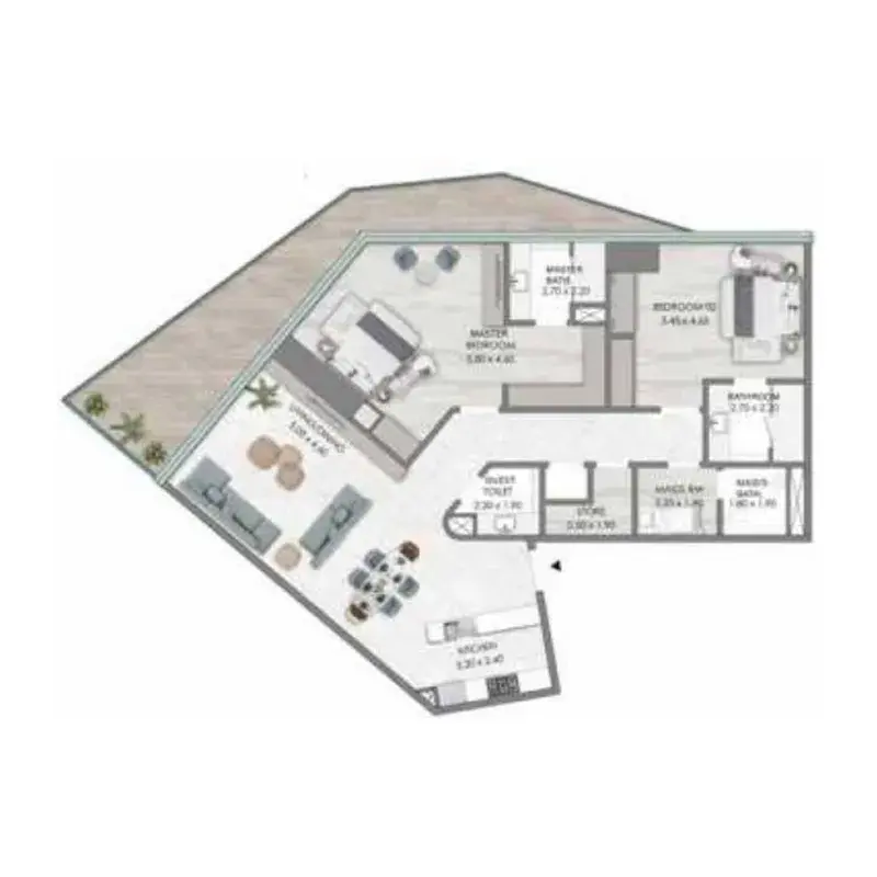 2 Bedrooms apartments - Habtoor Grand Residences