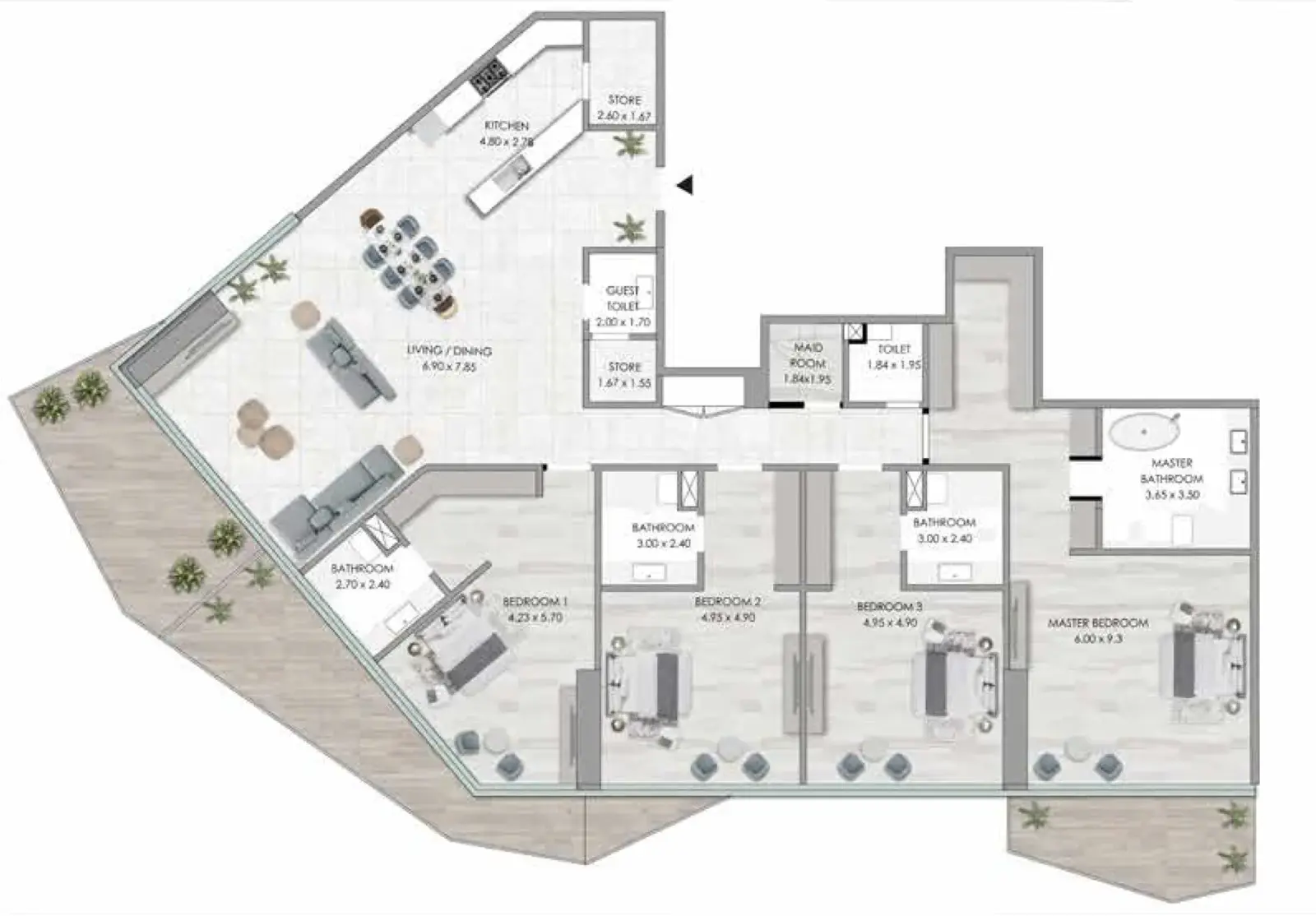 4 Bedrooms apartments - Habtoor Grand Residences
