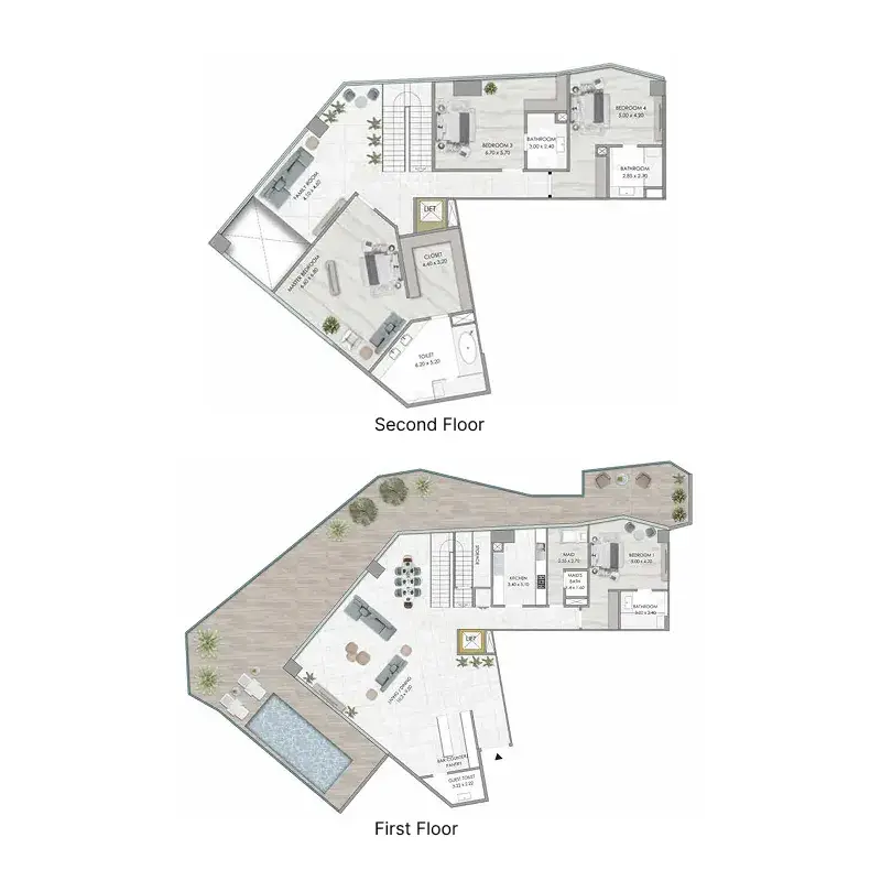 4 Bedrooms penthouse - Habtoor Grand Residences