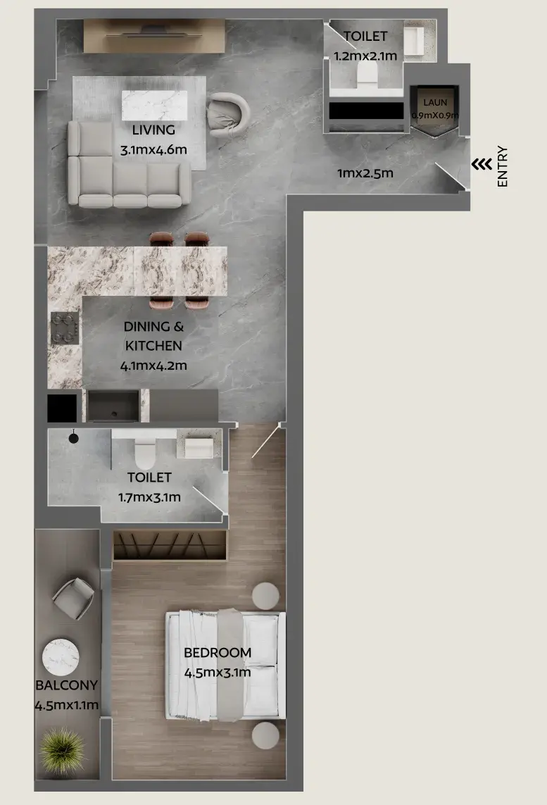 1 Bedroom apartments - Jardin Astral
