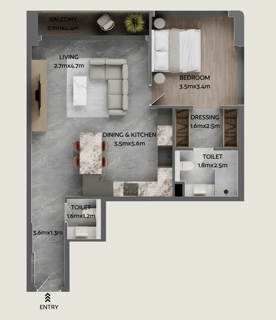3 Bedrooms apartments - Jardin Astral