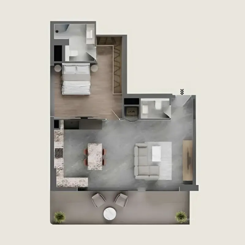 1 bedroom floor plan