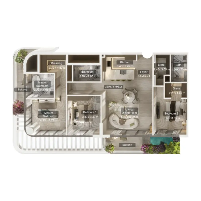 3 bedroom + pool
