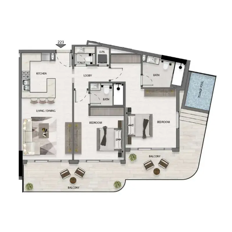 2 Bedrooms apartments - Avana Residences