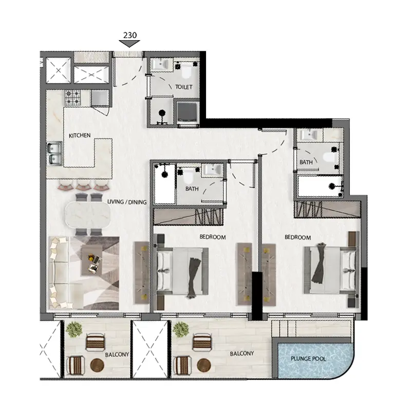 2 bedroom Apartments -  Avana Residences