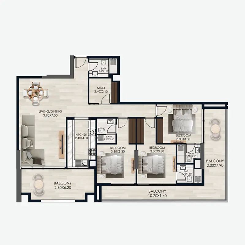 3 bedroom Apartments -  Soul by Vision