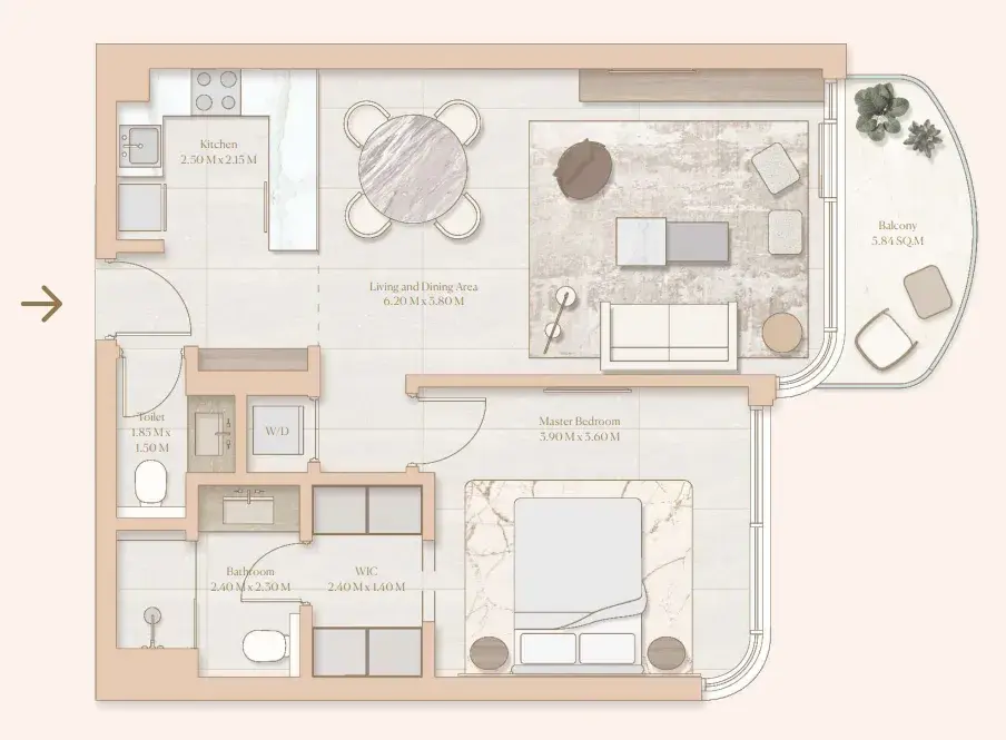 1 Bedroom apartments - Esme Beach Residences