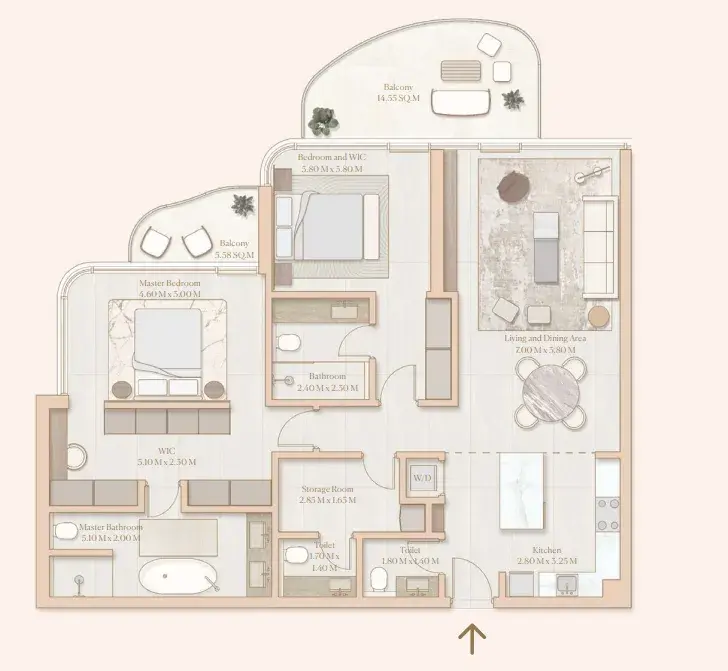 2 Bedrooms apartments - Esme Beach Residences