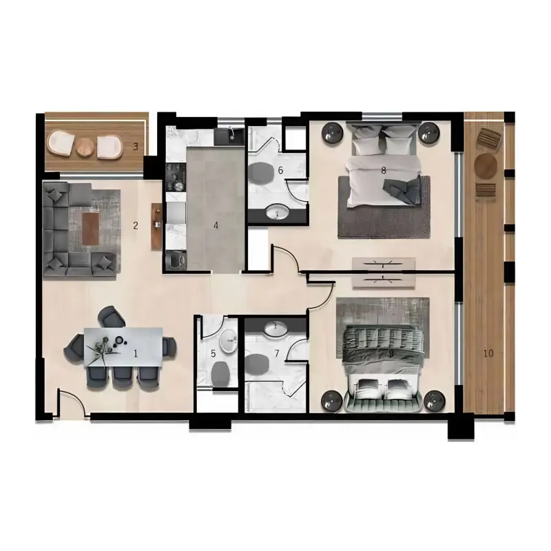2 bedroom