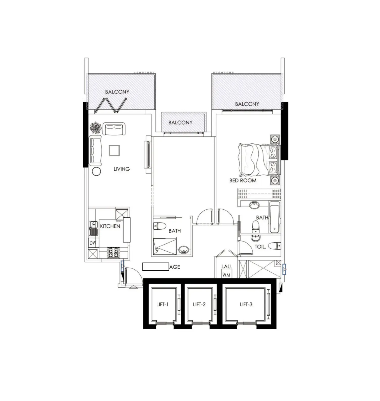 2 Bedrooms apartments - Alef Noon Residence