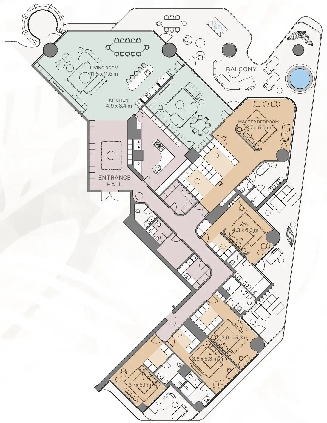 5 Bedrooms apartments - Eywa