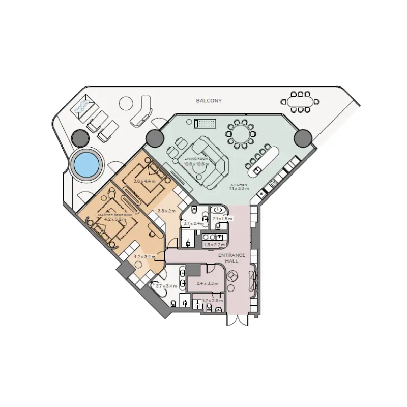 2 bedroom floor plan