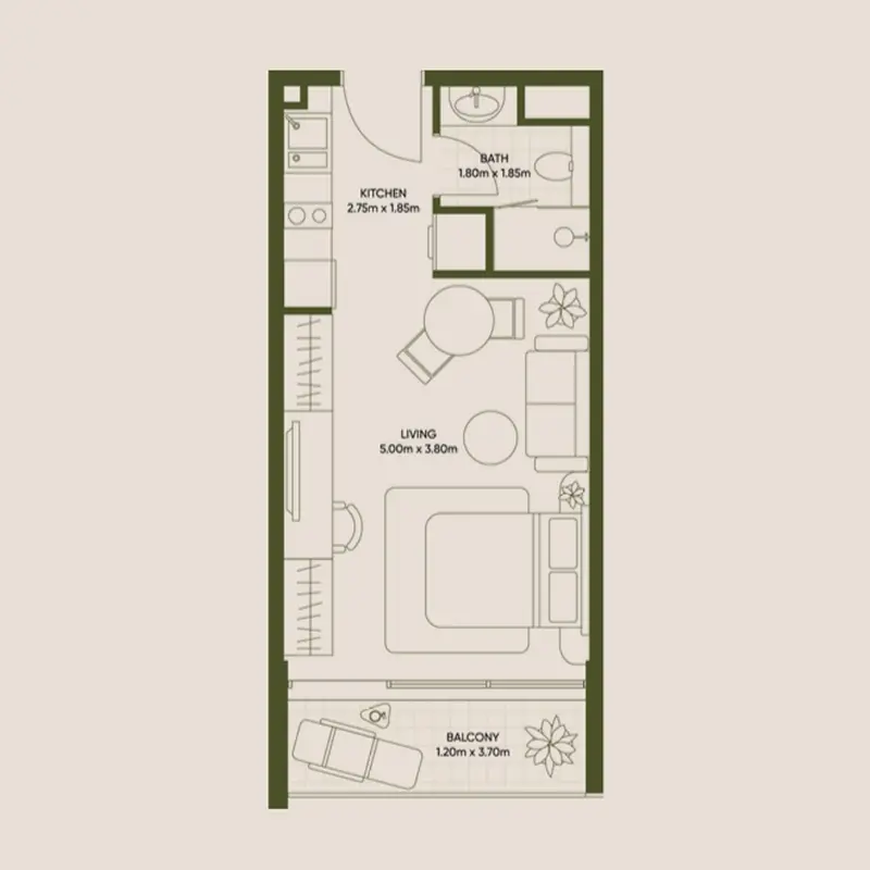 Studio Apartments floor plan