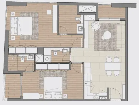 2 Bedrooms apartments - Concept 7 Residences