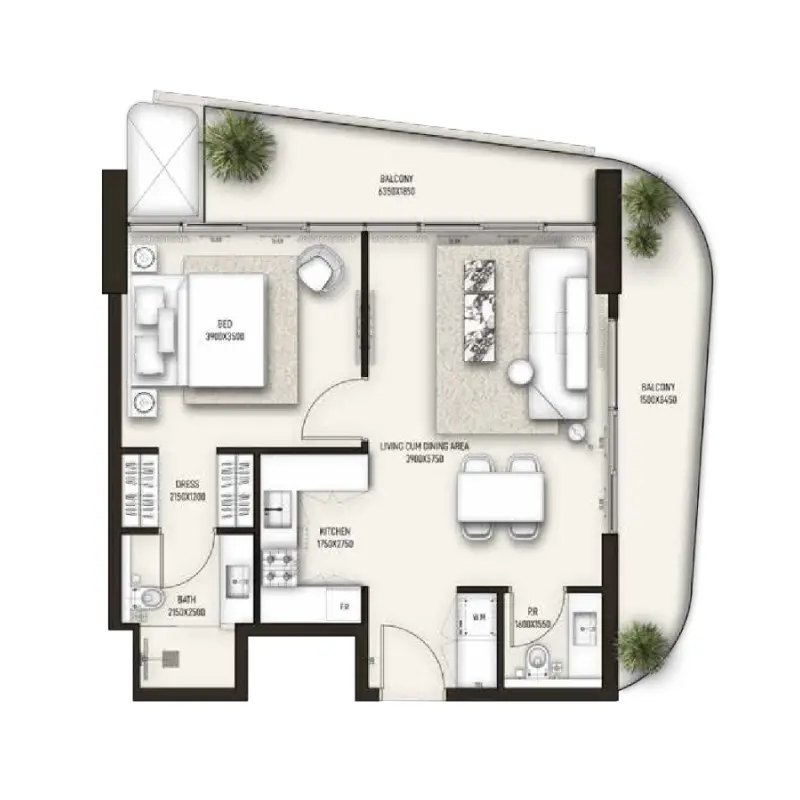 1 bedroom