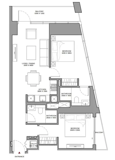 2 Bedrooms apartments - The Horizon at Sobha Central