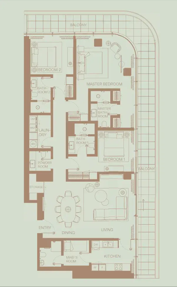 3 Bedrooms apartments - Eden House The Park