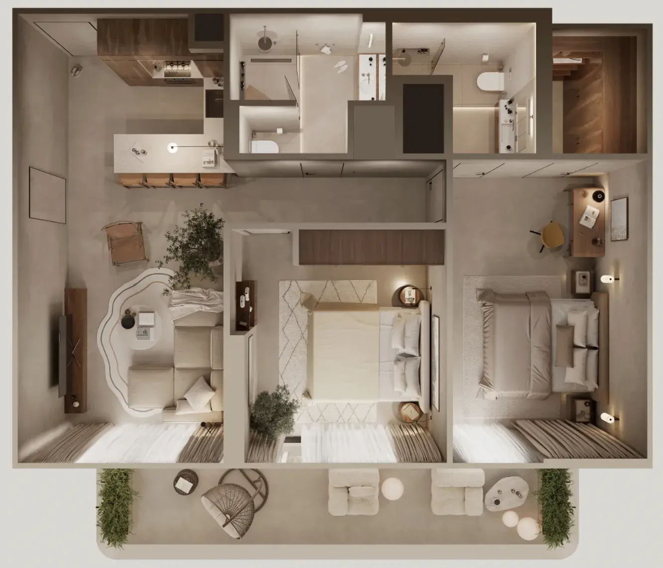 2 Bedrooms apartments - Oak Yard