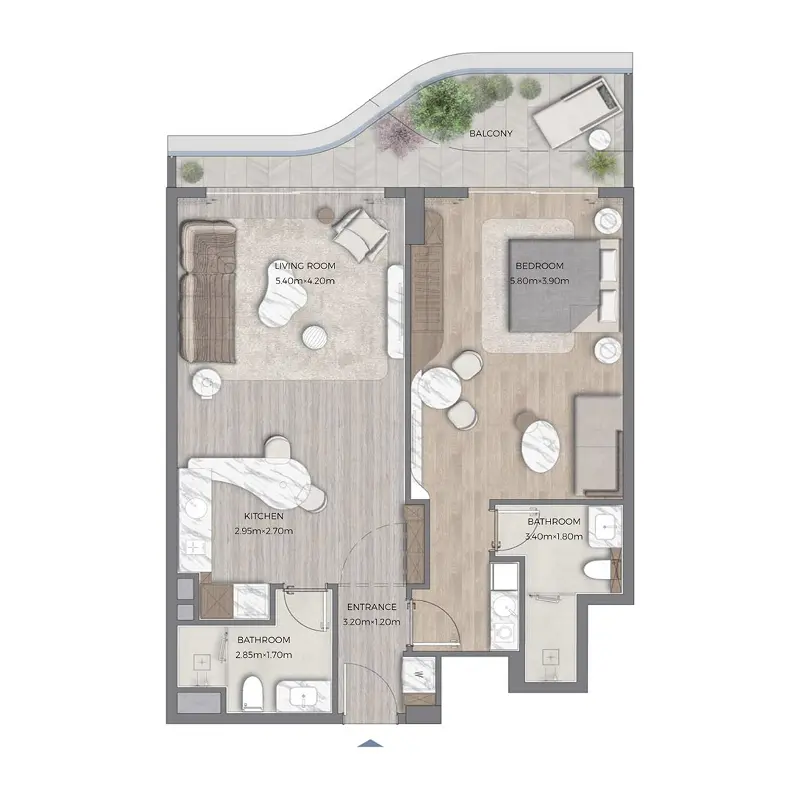1 bedroom Apartments floor plan
