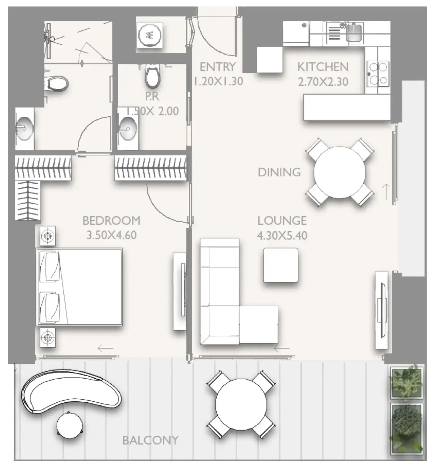 1 Bedroom apartments - Fairmont Residences Solara Tower