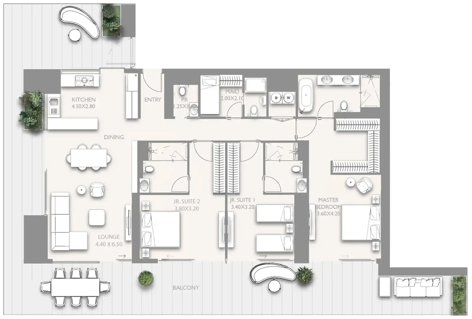 3 Bedrooms apartments - Fairmont Residences Solara Tower