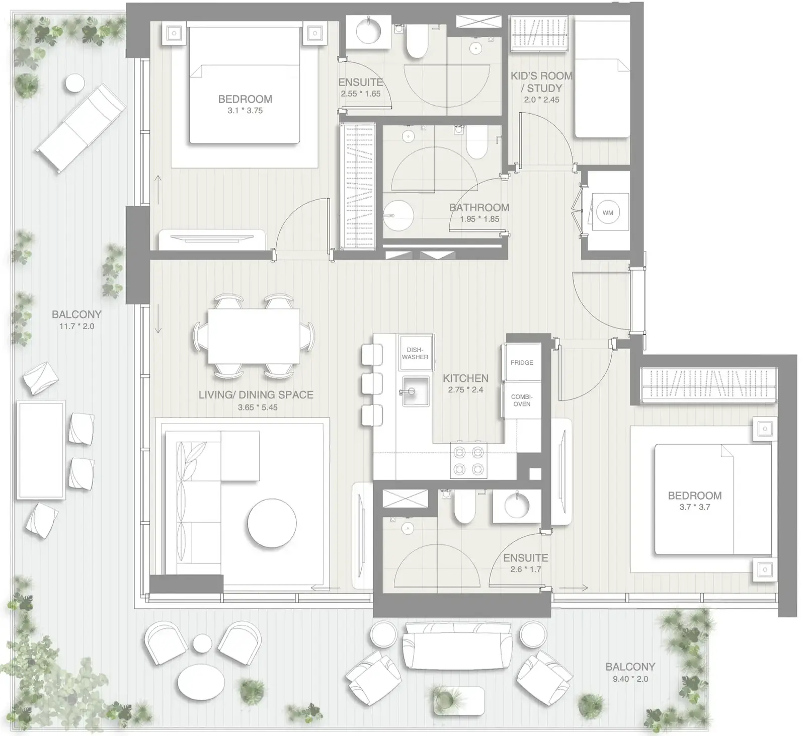2 Bedrooms apartments - Sol Levante