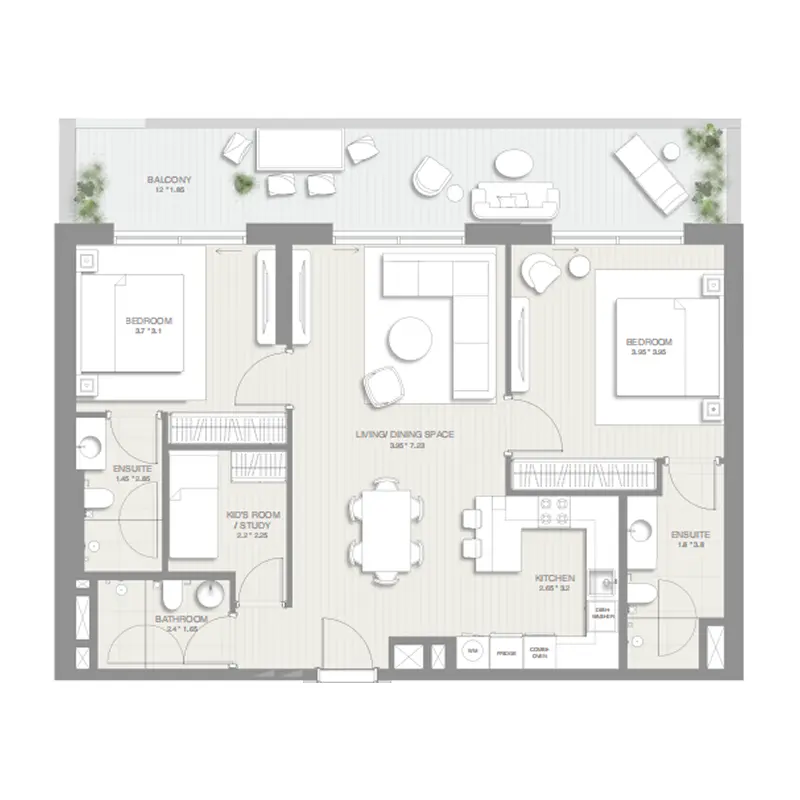 2,5 bedroom