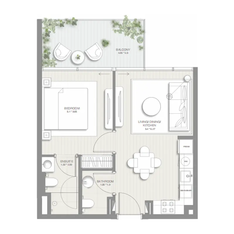 1 bedroom