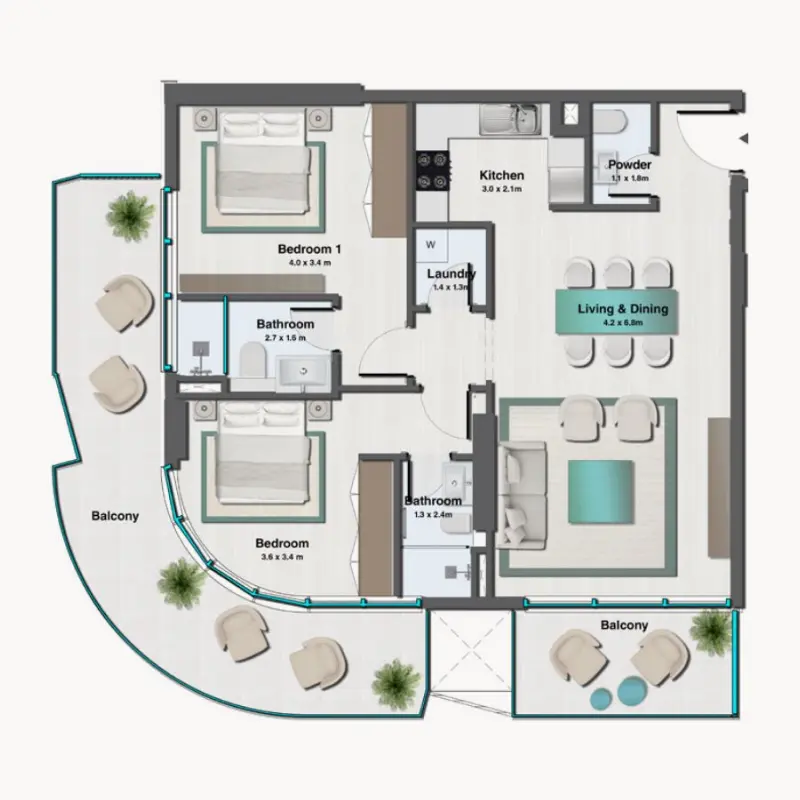 2 bedroom