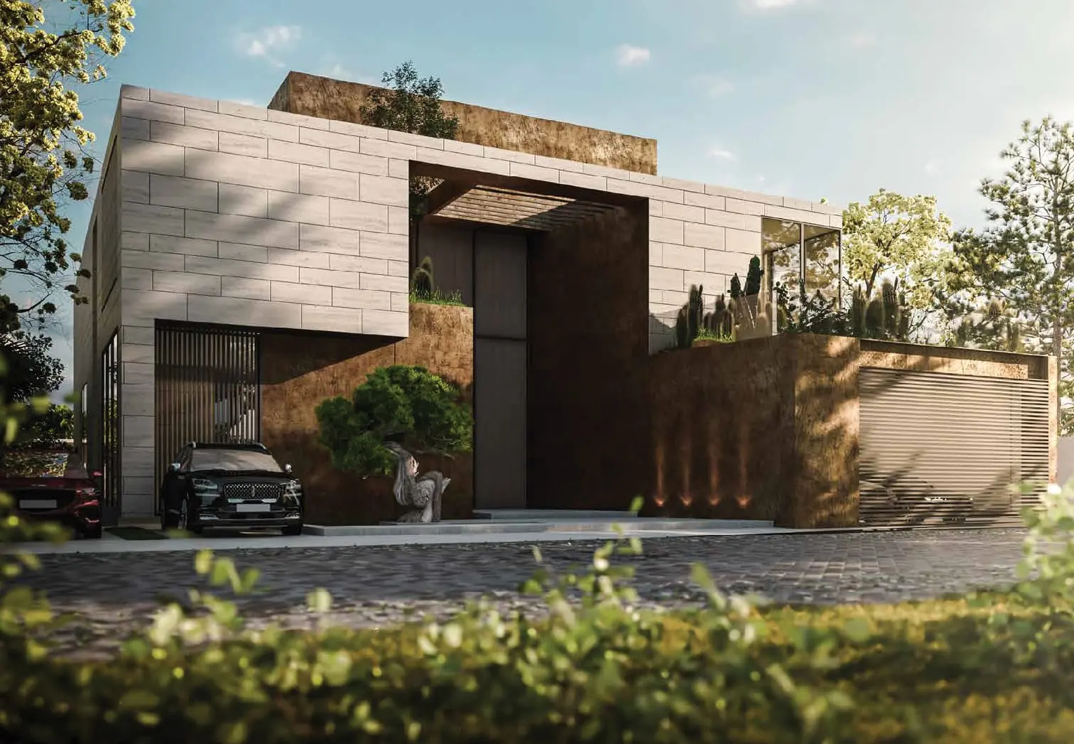 Al Barari Dubai Lunaria Villas private villa exterior with cabana, garden, and outdoor entertainment spaces.jpg