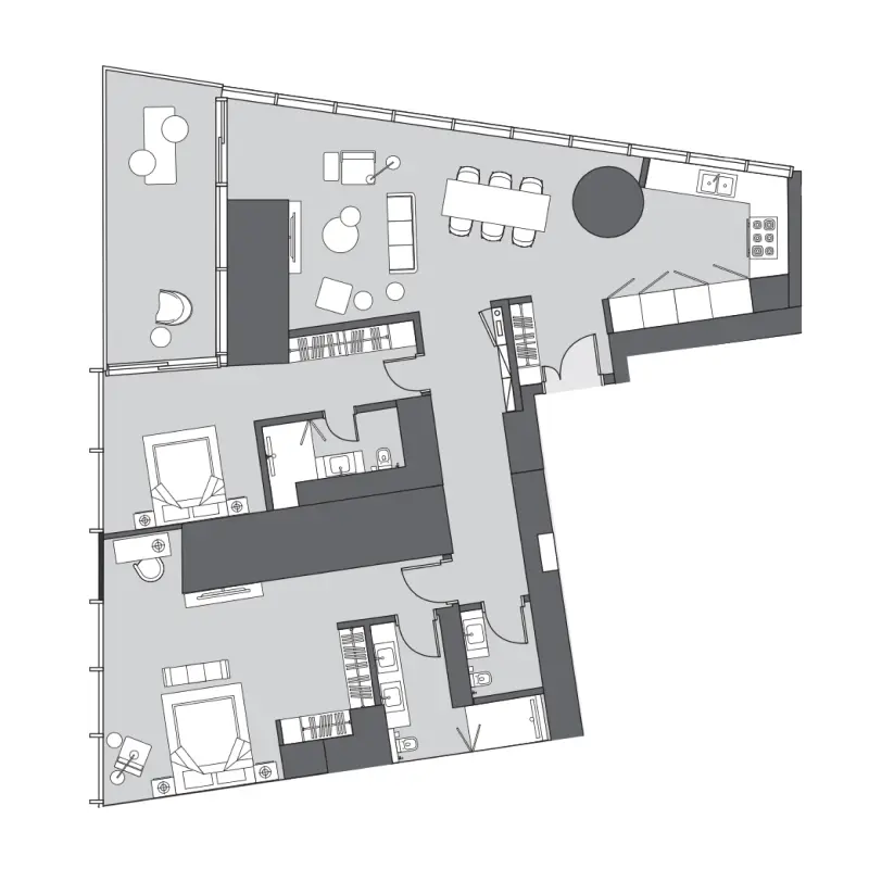 2 bedroom floor plan